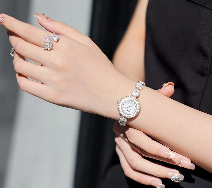 Sotoiru Luxury Bracelet Party Watches For Women Zircon Waterdrop Shape Quartz Wristwatch Jewel Accessory Gifts For Woman