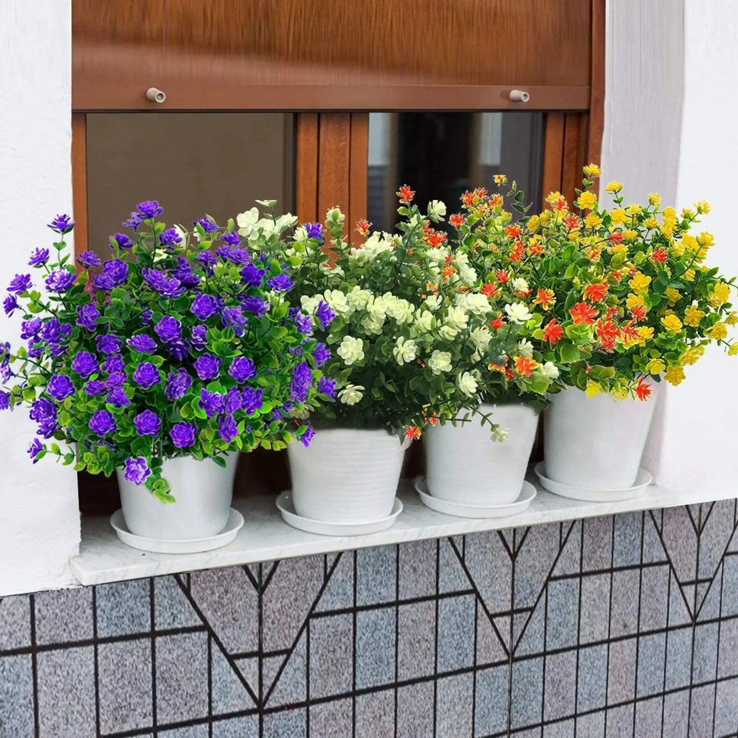 UV-Resistant Artificial Flower Shrubs