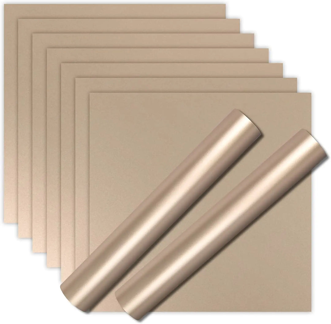 9pcs HTVRONT 30X30cm Matte Metallic Permanent Adhesive Vinyl Bundle Sheets Sticky Craft Sticker Film for Cricut DIY Decor