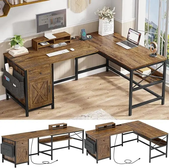 SEDETA 63" L-Shaped Home Office Desk