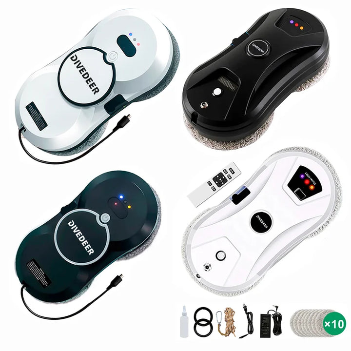 DIVEDEER Home intelligent cleaning robot with automatic water spraying function, anti drop magnetic glass cleaning machine