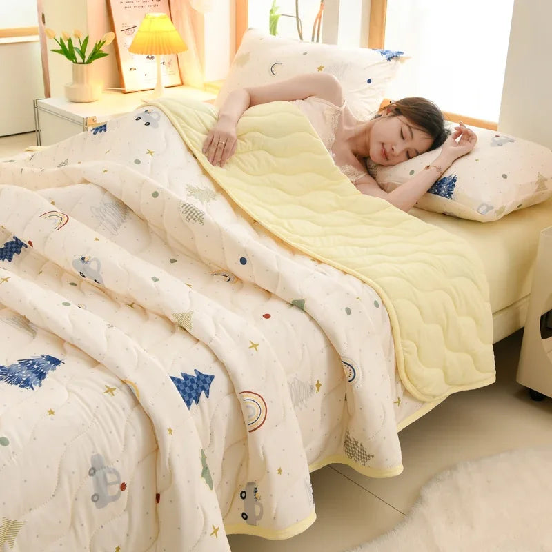 New Florals Spring Summer Blanket for Single Double Soft Skin-friendly Quilt Breathable Comfortable Air Conditioning Comforter
