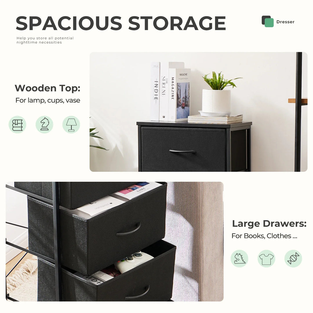 Dresser with 4 Fabric Drawers