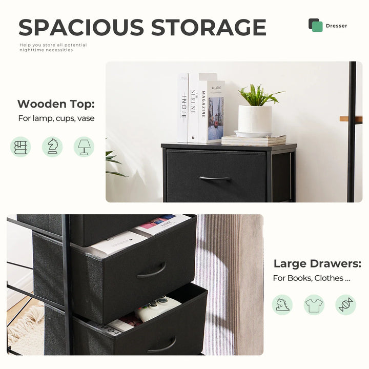Dresser with 4 Fabric Drawers