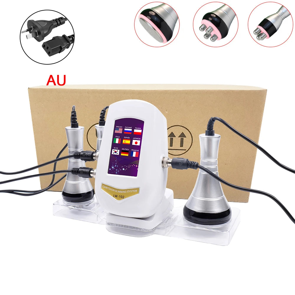 3 In 1 40K  Cavitation  Machine Body Facial Radiofrequency Massage Weight Loss Machine Body Shaping Slimming Fat Burn