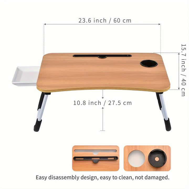Foldable Laptop Bed Table with Storage