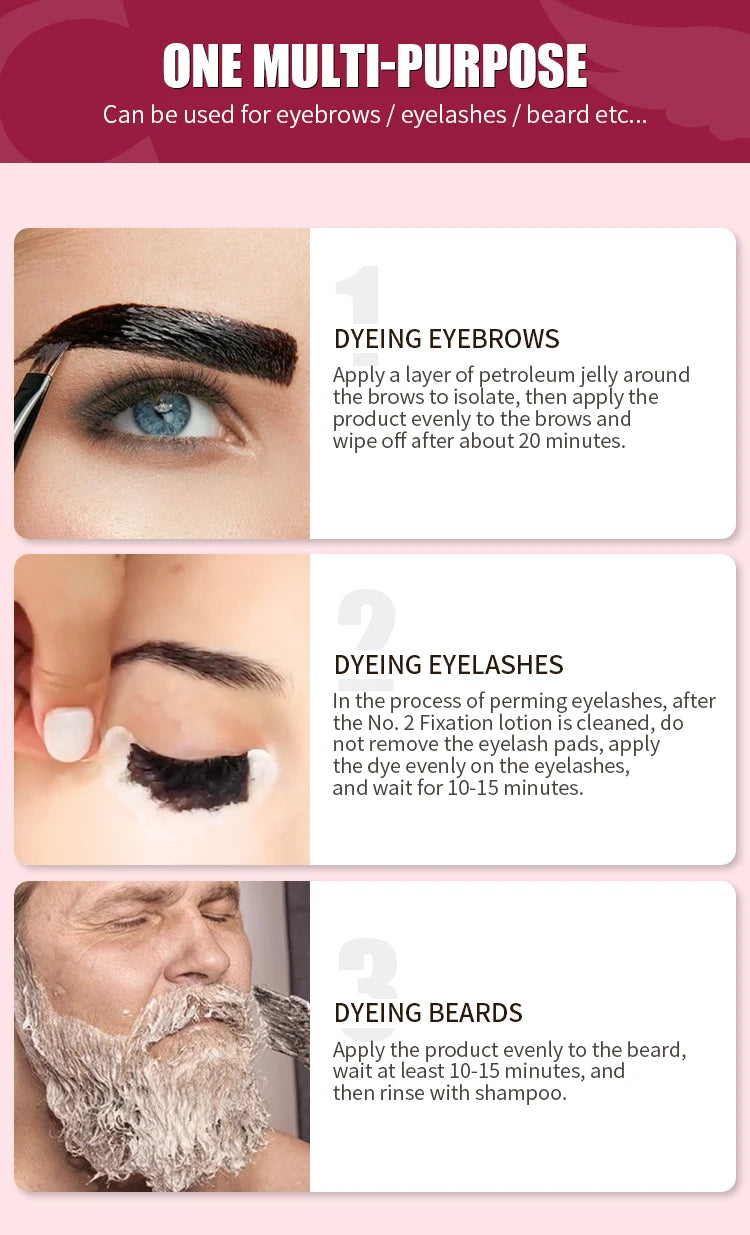 ICONSIGN Lashes Eyebrow Tint Kit Professional Fast Perming Dye Brow Mascara Tattoo Cream Waterproof Long Lasting 60 to 90 Days