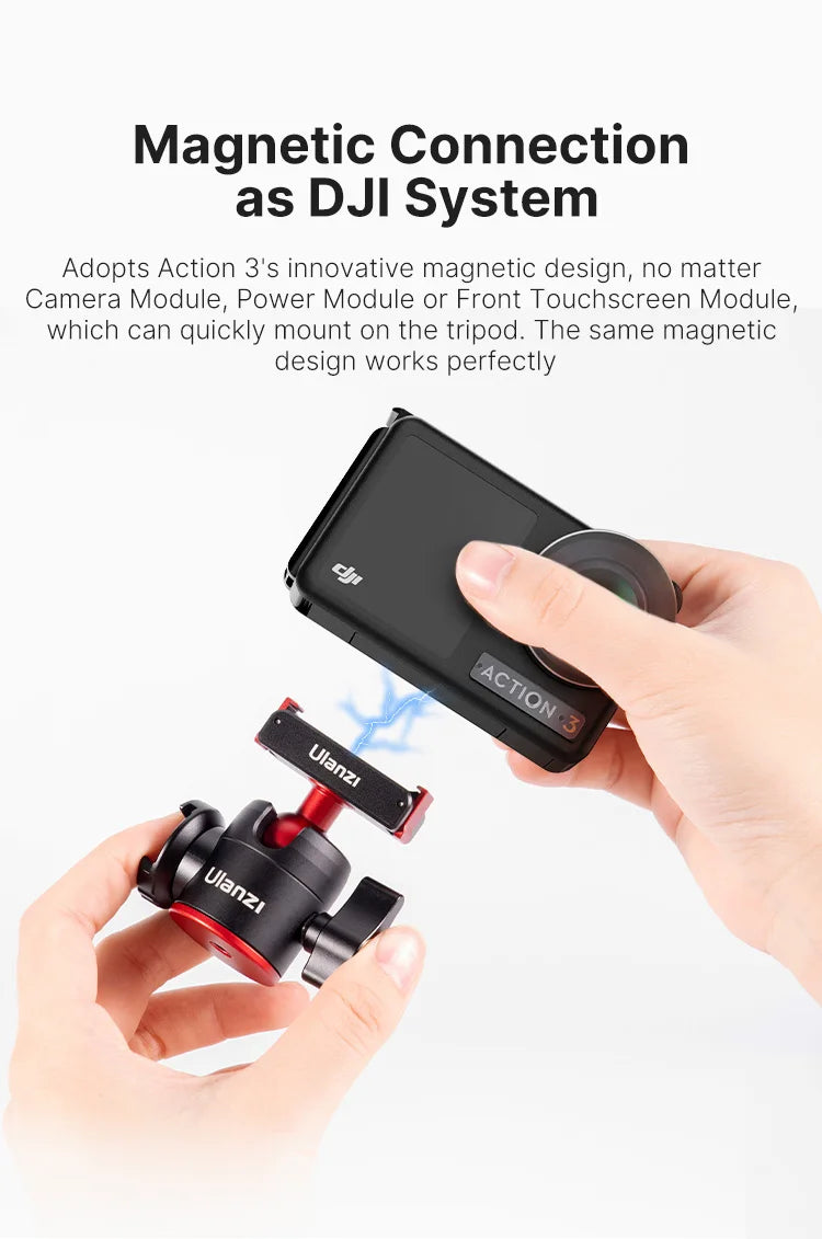 Ulanzi MT-50 Magnetic Tripod for Dji Osmo Action 5 4 3 Adjustable Underwater Selfie Stick Stand Mount Action Camera Accessories