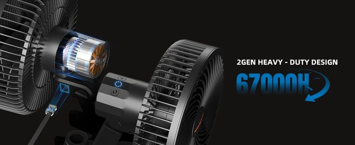 2025 New Spider Farmer 6" Grow Tent Clip Fan EC Motor, 10 Speeds Wind Control 10-Level Wide-Angle Oscillation, Waterproof IP54