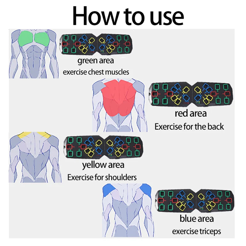 Multifunctional Folding Push Up Board Set Bracket Abdominal Muscle Training Equipment Portable Push Up Board Exercise Training