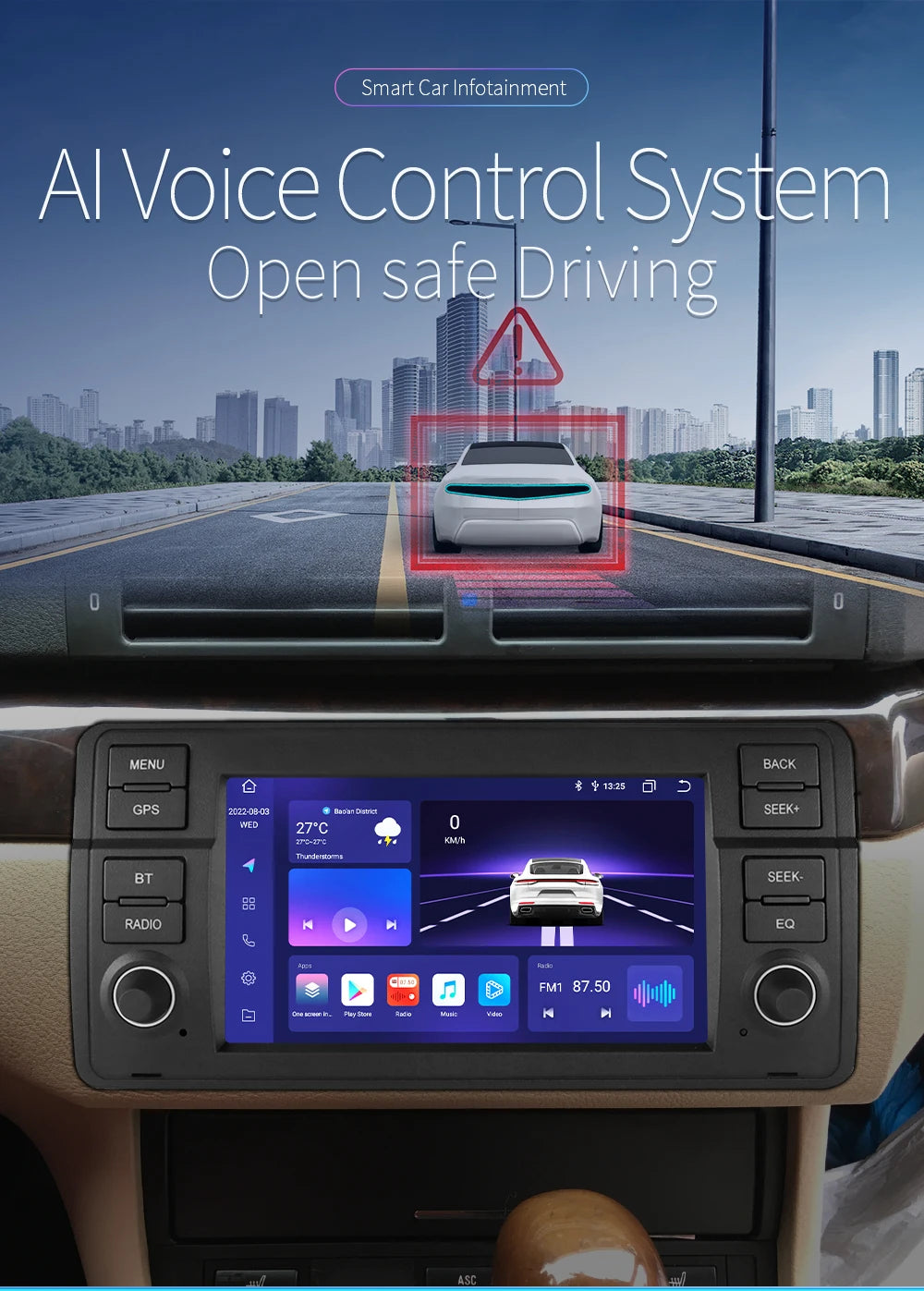 Hizpo 7" AI Voice Autoradio For BMW E46 M3 318/320/325/330/335 Android Auto Radio Carplay 4G DSP Car Multimedia GPS 2din Stereo