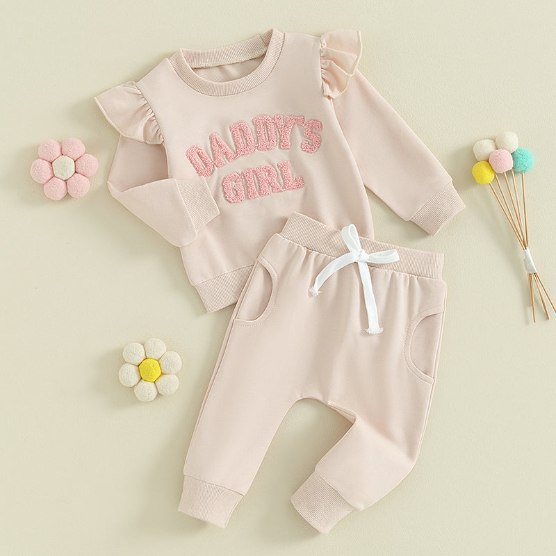 2023-09-27 Lioraitiin 0-3Y Baby Girl Clothes Daddys Girl Long Sleeve Crewneck Sweatshirt Top Casual Pants Fall Winter Outfits