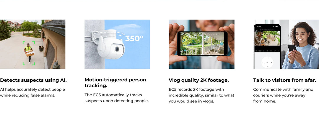 IMILAB EC5 -Smart Security System Kit, Outdoor Video Surveillance, Wireless App Control, Floodlight Camera, Wi-Fi, 2K