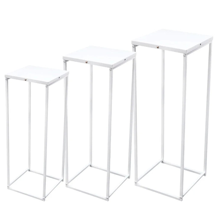 3Pcs Metal Geometric Flower Pot Rack Holder Plant Display Stand Home Decor Column Flower Stand For Wedding Party Centerpiece