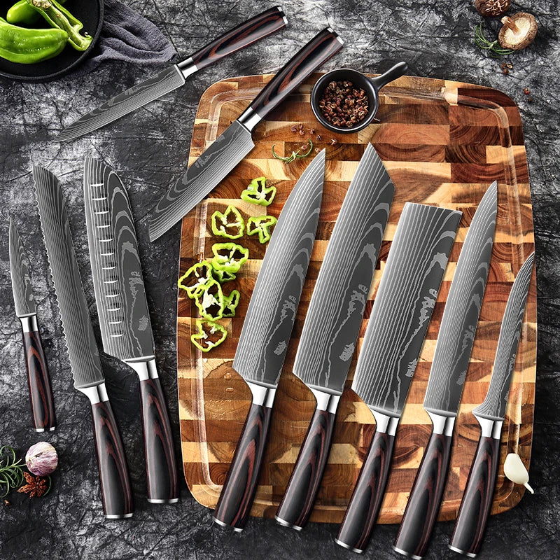 XITUO Professional Damascus Laser Pattern Chef Knife High-Quality Kitchen Knife, Sharp Slicing Cleaver, Boning & Utility Knife