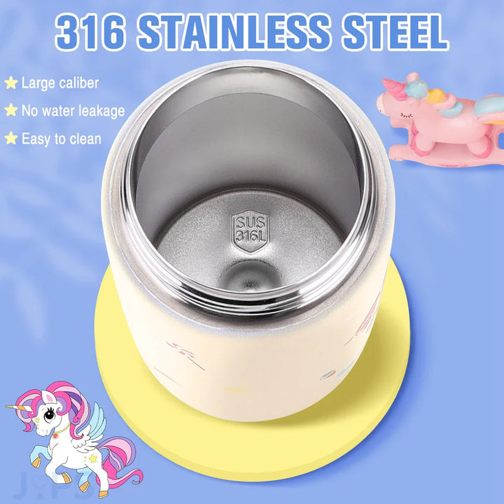 Kids Water Bottle Cartoon Animal With Straw