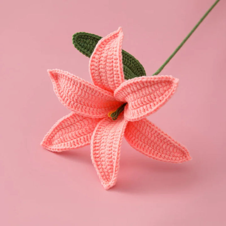 Hand-Knitted Crochet Lily Bouquet Gift