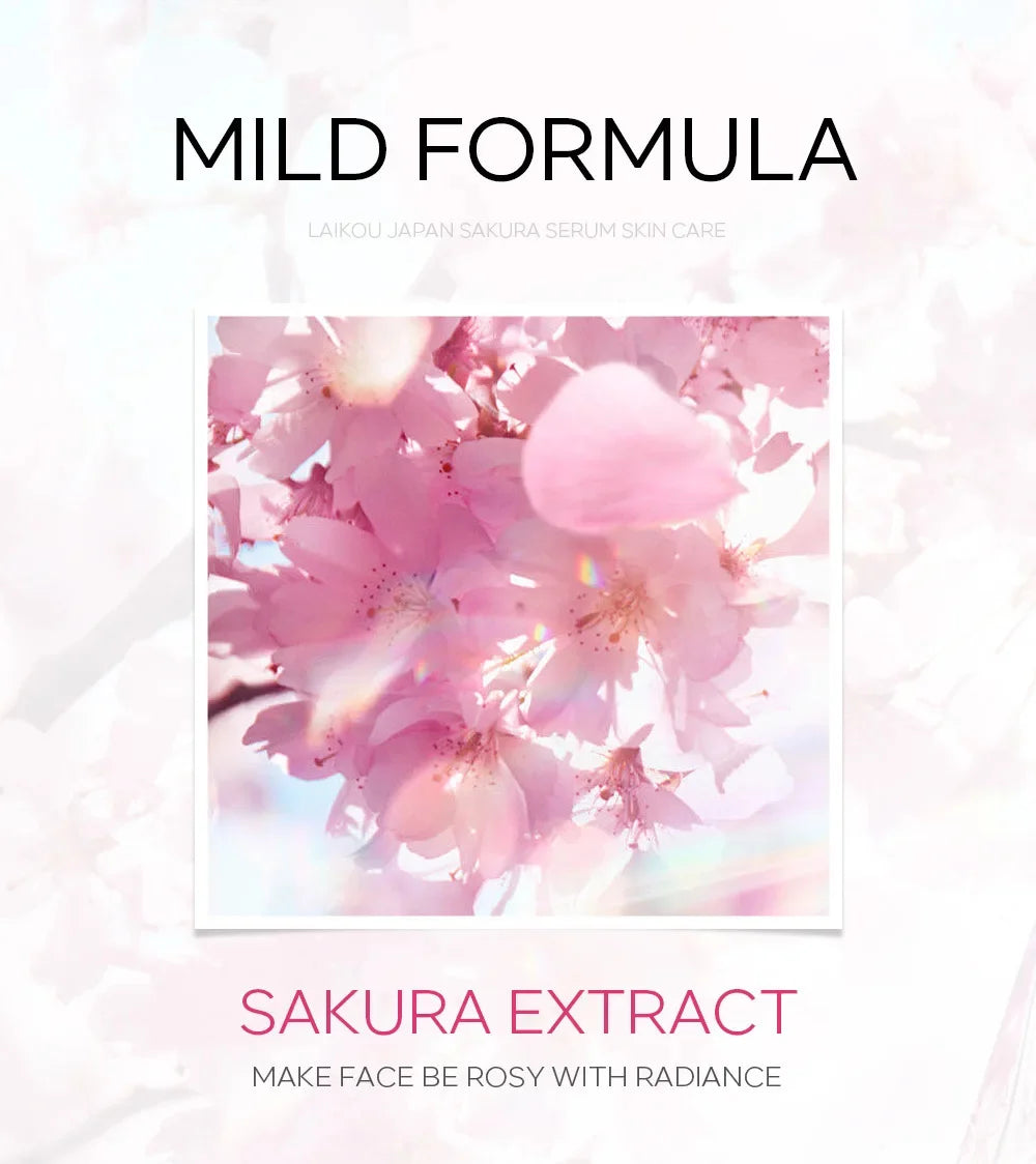 Japan Sakura Wrinkle Remover Face Serum Cream Anti-Aging Fade Fine Lines Lift Firming Vitamin C Whitening Rejuvenation Skin Care