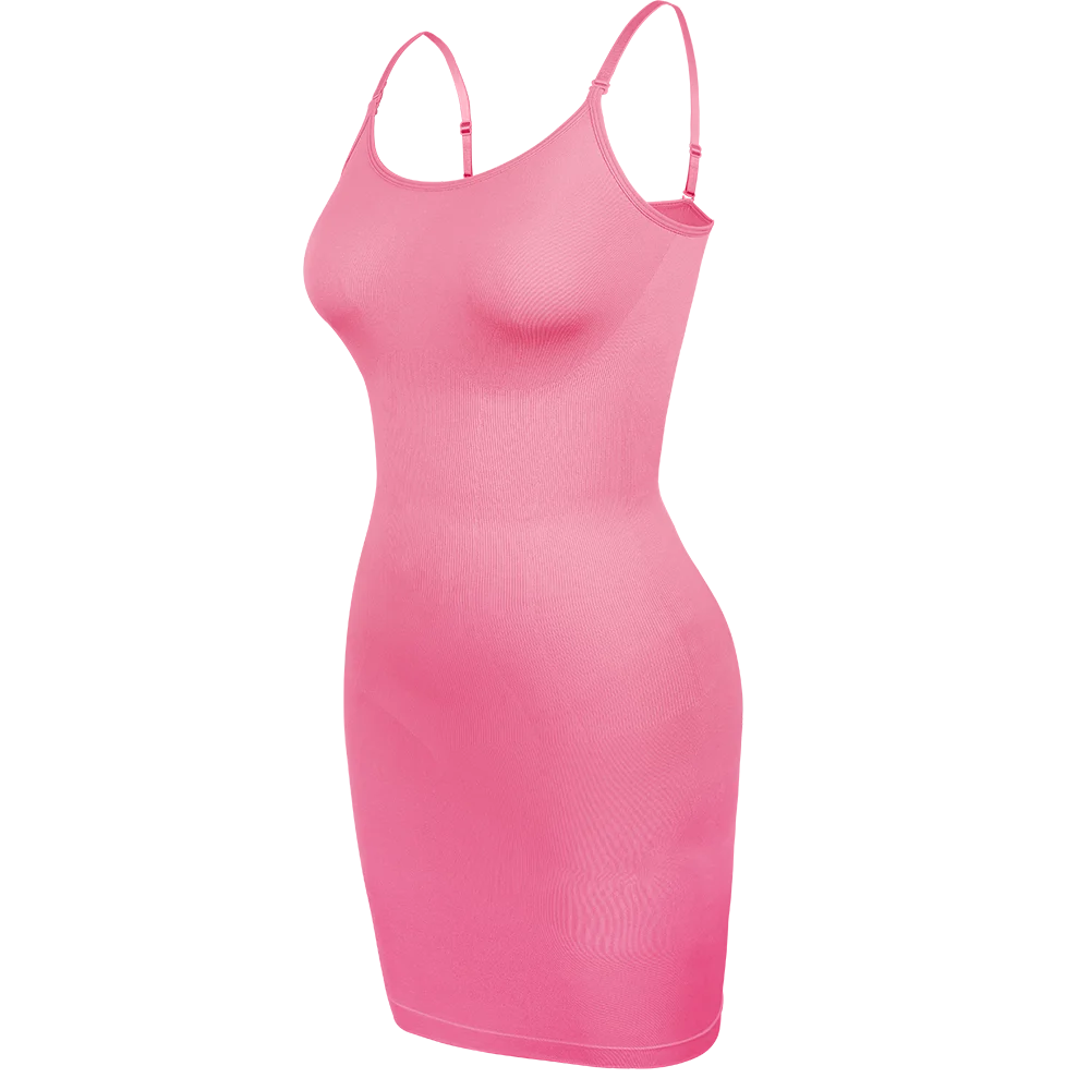 Women Shapewear Full Slip Tummy Control Crew Neck Cami Mini Under Dress Smooth Body Shaper New Spaghetti Straps Lingerie