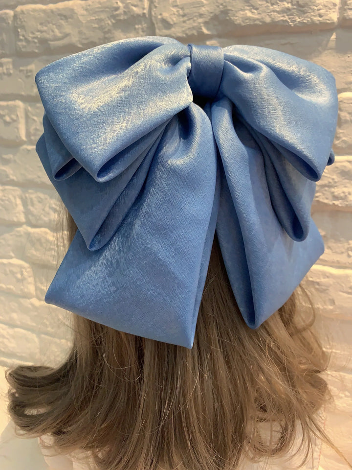 Fashion Pink Big Bow Hairpin Women's Bows Hair Accessories Long Ribbon Hair Clip for Girls Sweets Four-layer Satin Chiffon Bow