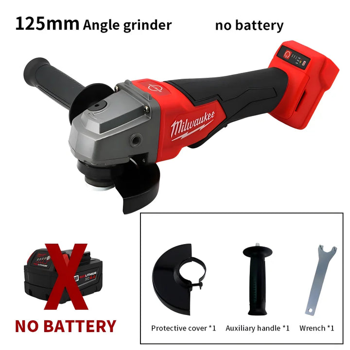 Milwaukee 100/125mm Brushless Angle Grinder Polishing Cutting Machine 18V Battery High Power Electric Cordless Power Tools