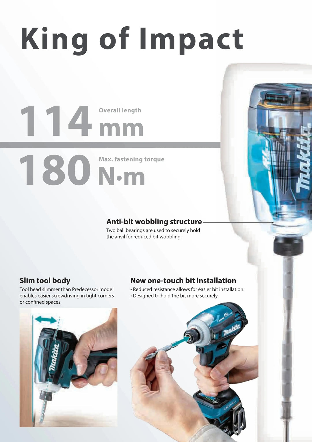 Makita Wireless drills DTD172 Charging Drill Brushless Driver 18V Electric Screwdriver Impact Hand Electric Drill Electric Tool