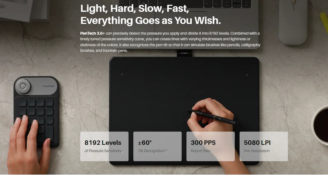 Huion Inspiroy Frego S/M Wireless Graphics Tablet Bluetooth Connection Long-Lasting Digital Drawing Tablet IOS Android suported