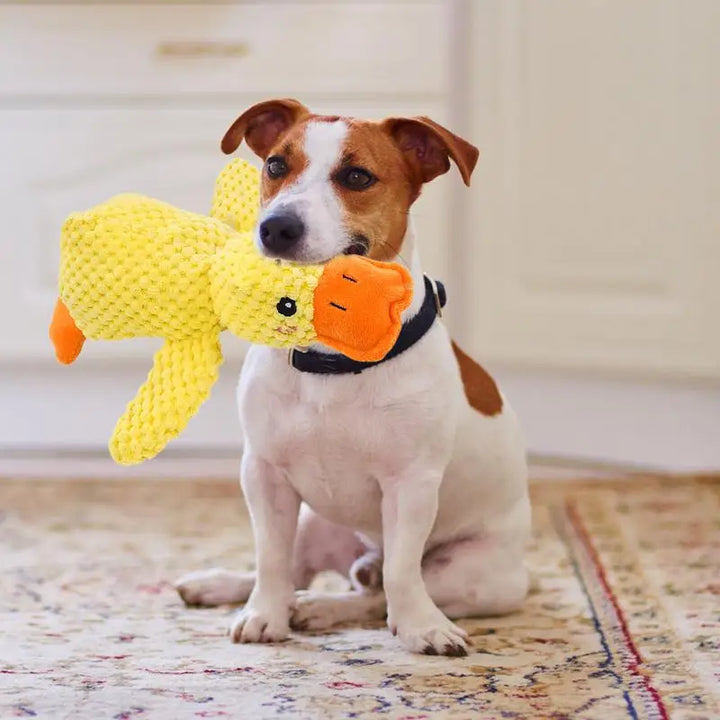 Quacking Duck Dog Toy Durable Mellow Dog Calming Duck Pet Plush Toy Dog Soothing Sound Chewing Toys Interactive Accessories