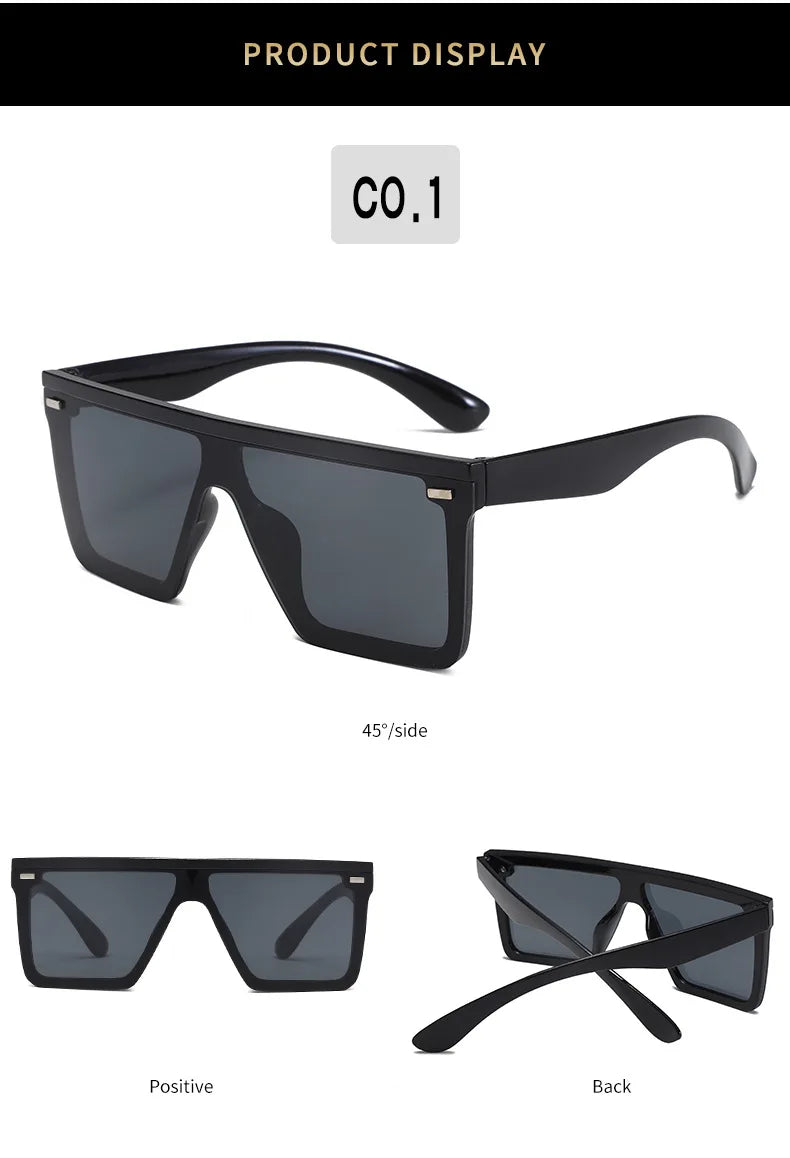 KLASSNUM One Piece Square Sunglasses Men Women Sports Driving Sunglasses Oversized Frame Luxury Brand Disigner 2025 Sun Glasses