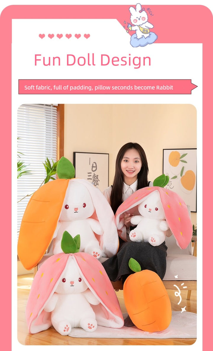 Transformation Rabbit Cute Carrot Birthday Gift Doll