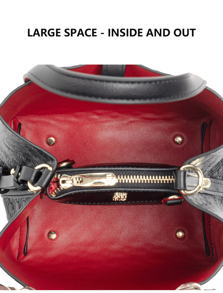 CH Fashion Brand Shoulder Bag for Women Large Capacity Casual Hard Bag with Letters Embossed PU Leather Womenswear