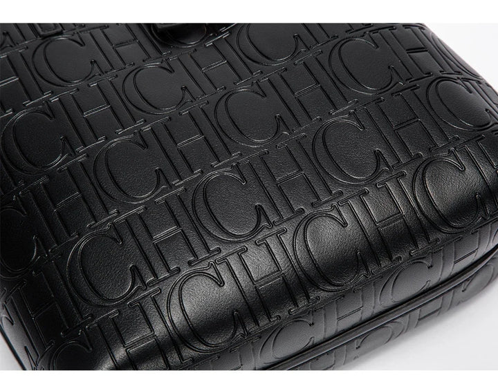 CH Simple Large Capacity Embossed Women's Shoulder Bag Pure Color Letter Pattern Design 2024 Fashion Luxury Backpacks