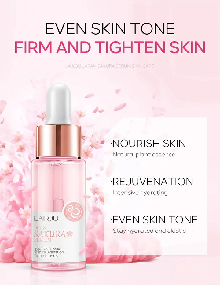 Japan Sakura Wrinkle Remover Face Serum Cream Anti-Aging Fade Fine Lines Lift Firming Vitamin C Whitening Rejuvenation Skin Care