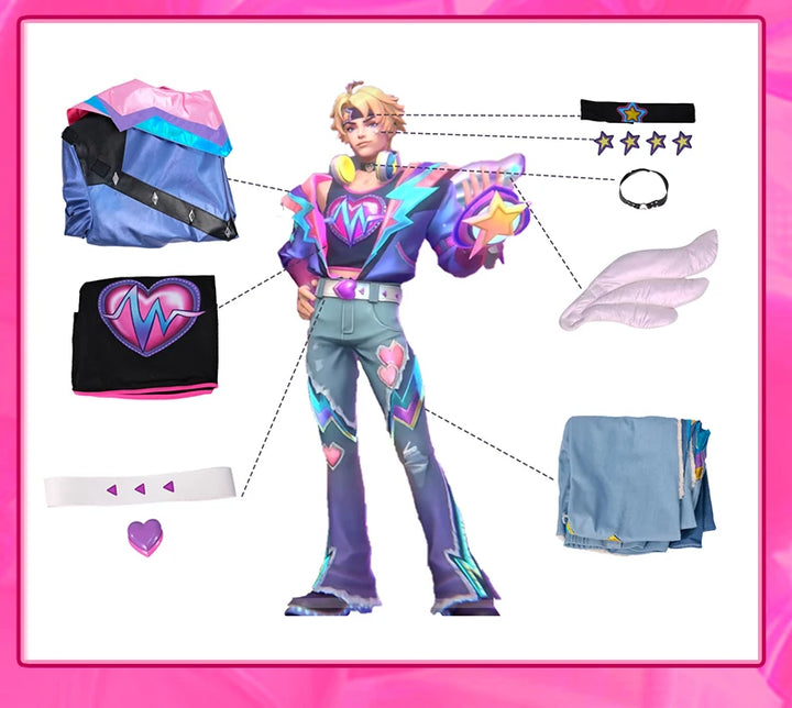 ROLECOS LOL Lovestruck Ezreal Cosplay Costume LOL Valentine's Day New Skin Ezreal Men Cosplay Costume Halloween Full Set