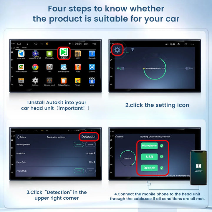 Carlinkit Wired/Wireless CarPlay Wireless Android Auto Dongle Mirror For Modify Android Screen Car Ariplay  Smart Link IOS 14 15
