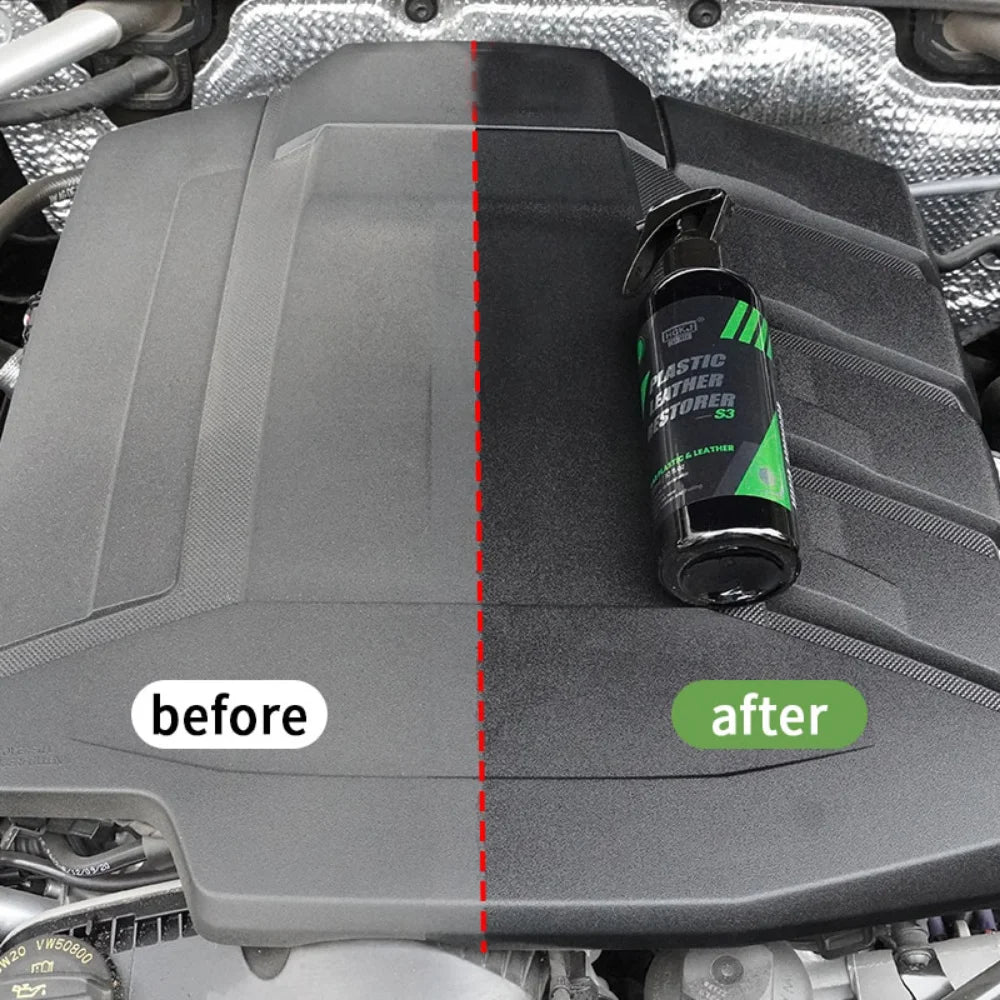300ML Car Interior Plastic Restorer HGKJ S3 Liquid Leather Seat Spray Restoration Coat Wax Car Care Product Plastics Renovator