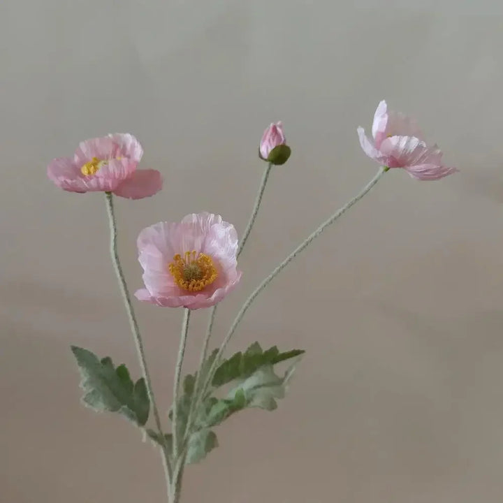 Artificial Silk Poppy Flowers Bouquet