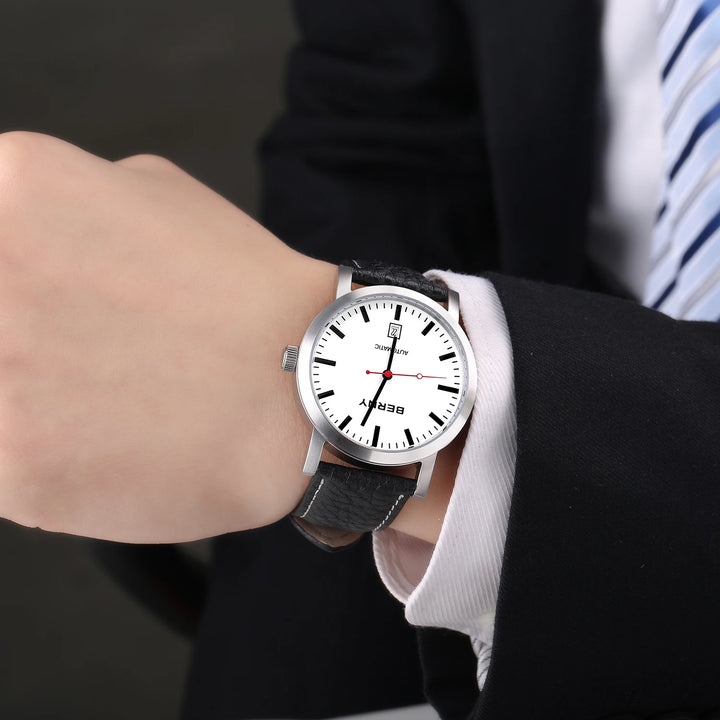 BERNY Watch for Men Mechanical Automatic Watches Seagull Luxury Brand Male Clock Water Resistant Swiss Railway Men's Wristwatch
