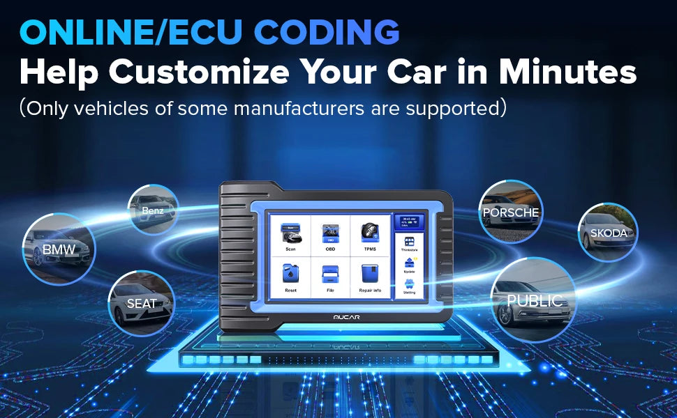 MUCAR VO7S CANFD Professional Scan Tool Bi-Directional Control ECU Coding Auto Car Diagnostic Tool Full System OBD2 Scanner