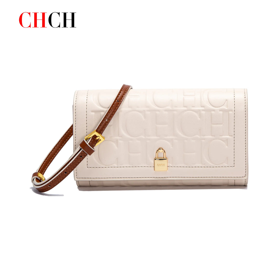 CHCH Women's Shoulder Bag 2024 Brand New Flip Letter Embossed Crossbody Bag