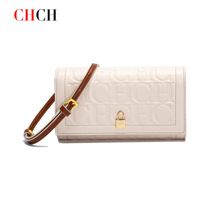 CHCH Women's Shoulder Bag 2024 Brand New Flip Letter Embossed Crossbody Bag