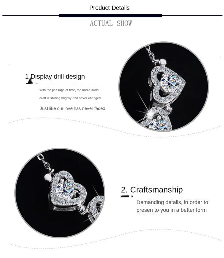 Sterling silver S925 four-leaf clover necklace for women Light Luxe Mosan diamond clavicle chain flower-shaped pendant for women