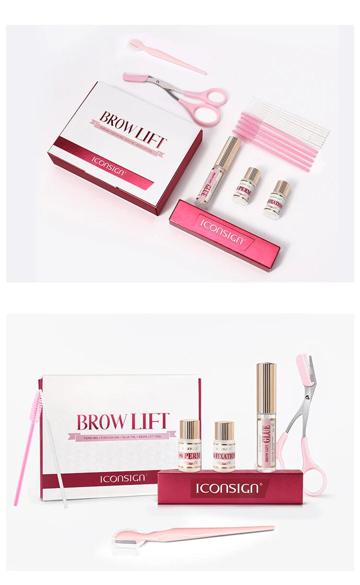New DIY Brow Perm Eyebrow Lift 45-60 Days ICONSIGN Professional Brow Lifting Brow Perming Set Brow Beauty Makeup Tool Home Use