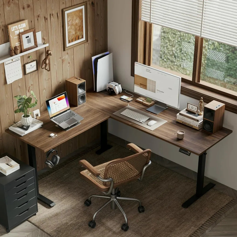 L-Shaped Adjustable Height Standing Desk