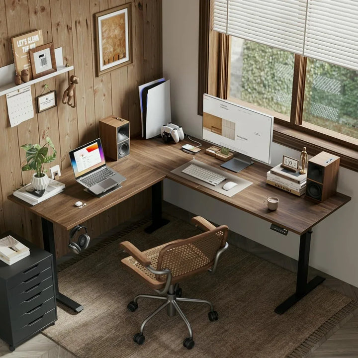 L-Shaped Adjustable Height Standing Desk