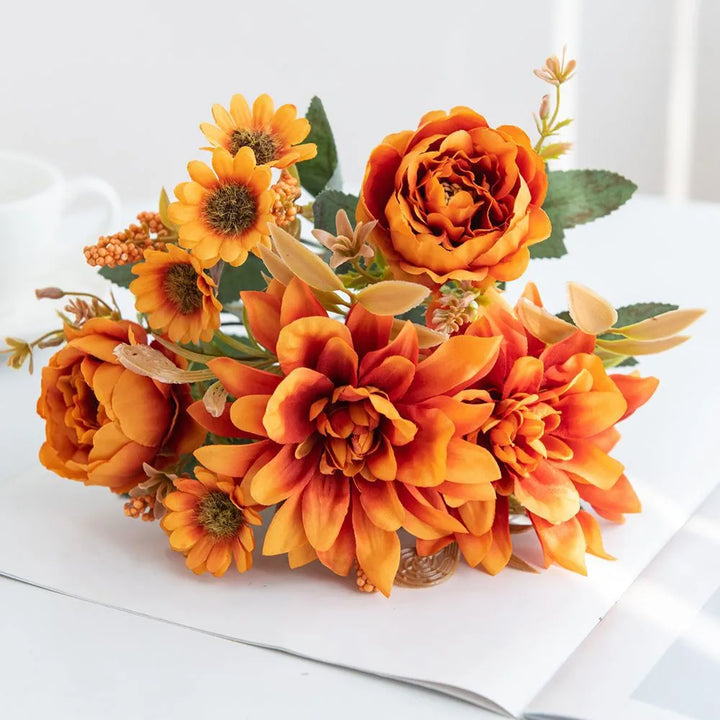 1Pc Artificial Silk Dahlia Rose Daisy