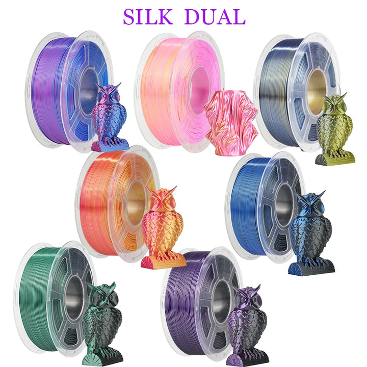 JAYO  pla plus SILK Three Colors Silk Rainbow 3D Printer Filament 1.75mm 100% No Bubble FDM 3D Printer Materials for 3D Printer