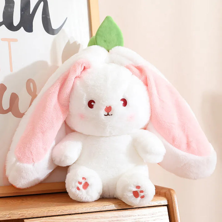 Random 1 Pcs 18cm Cute Stuffed Toys Strawberry Rabbit Radish Rabbit Plush Toys Zipper Doll