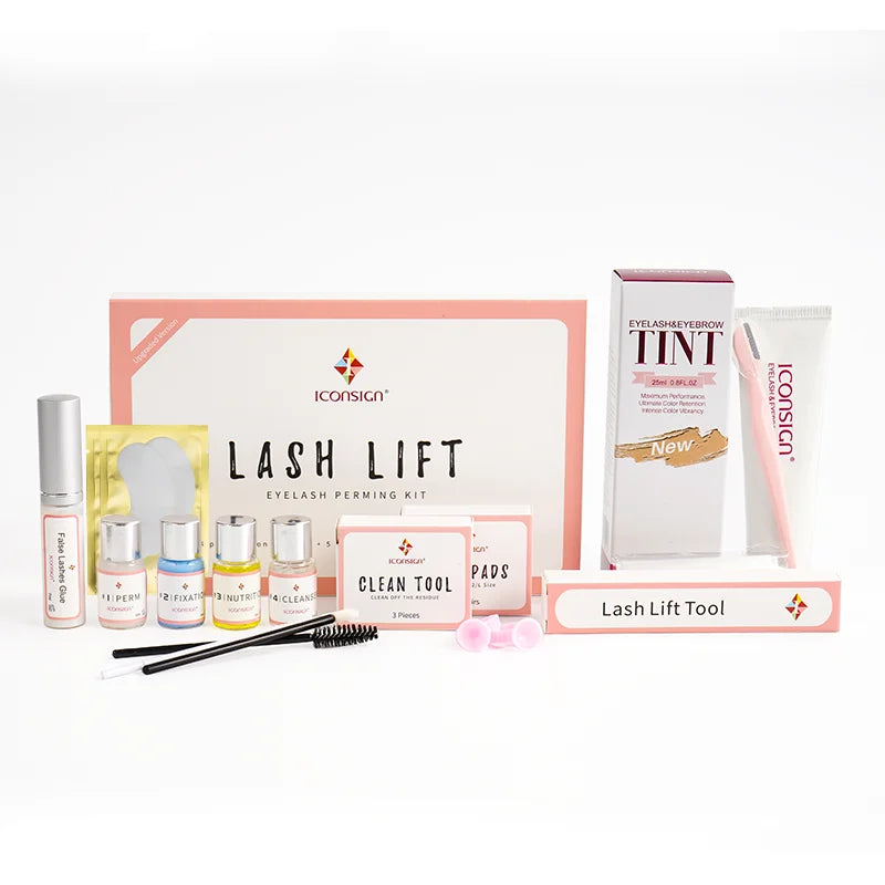 ICONSIGN Upgrade Version Lash Lift Kit and New Eyelash Eyebrow Tint Kit Eyelash Lifting Dye Eyelash Brow Beard Eye Makeup Tools