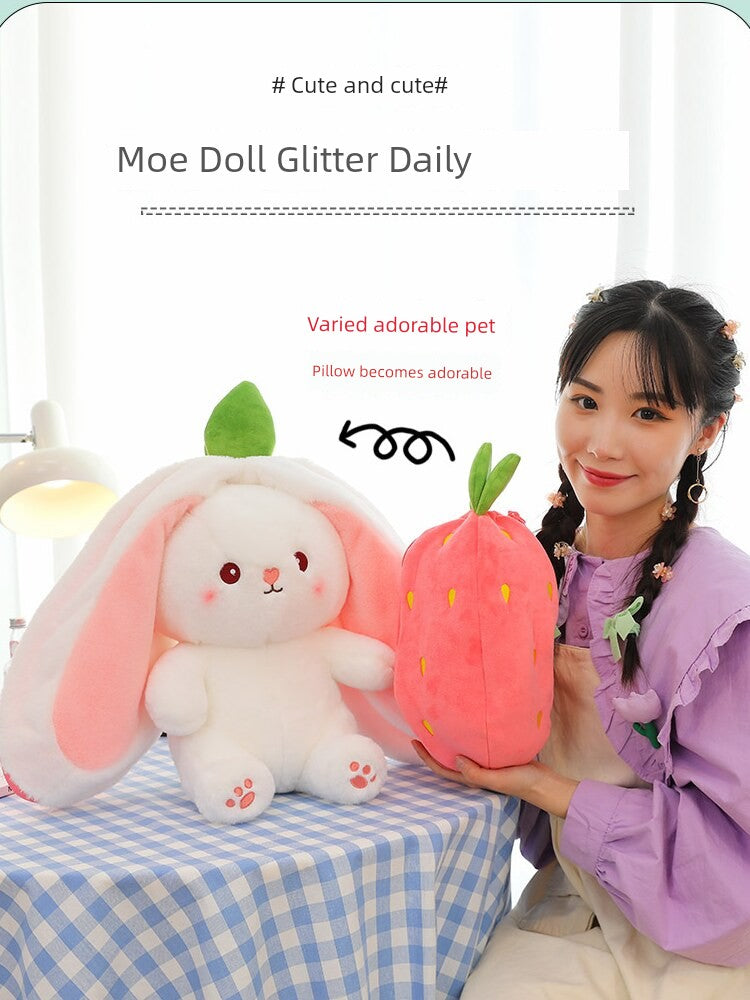 Internet Celebrity Transformed Fruit Plush Toys Strawberry Rabbit